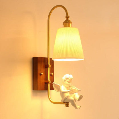 Copper Walnut Angel Resin Led Wall Lamp - Rankz 