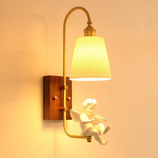 Copper Walnut Angel Resin Led Wall Lamp - Rankz 