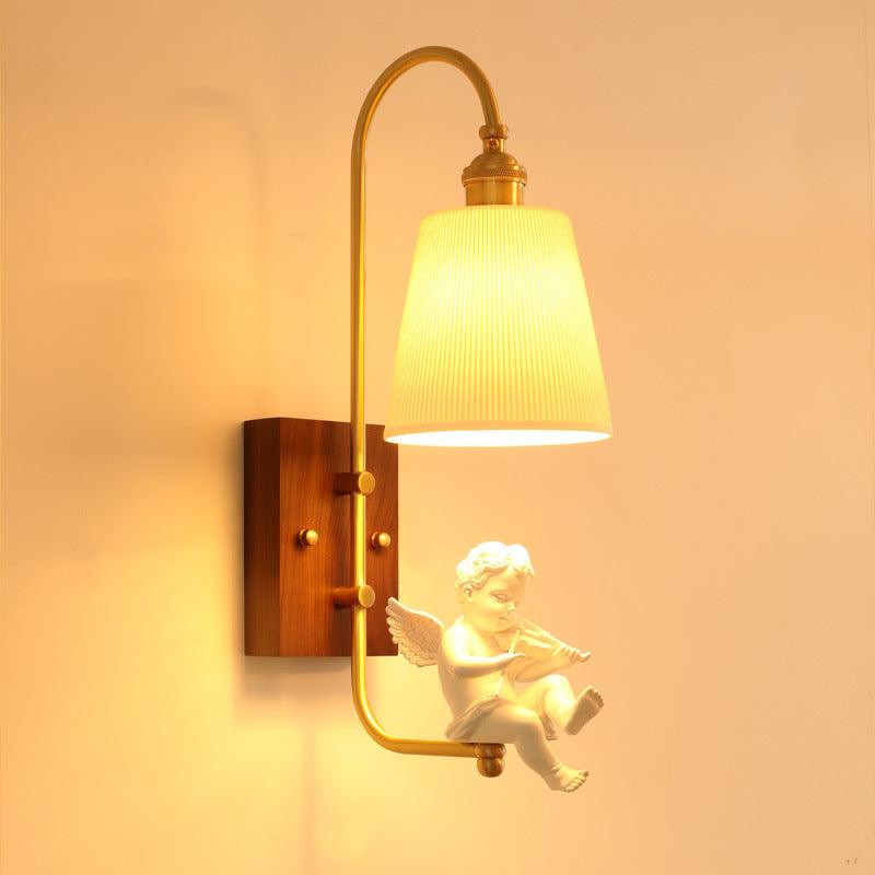 Copper Walnut Angel Resin Led Wall Lamp - Rankz 
