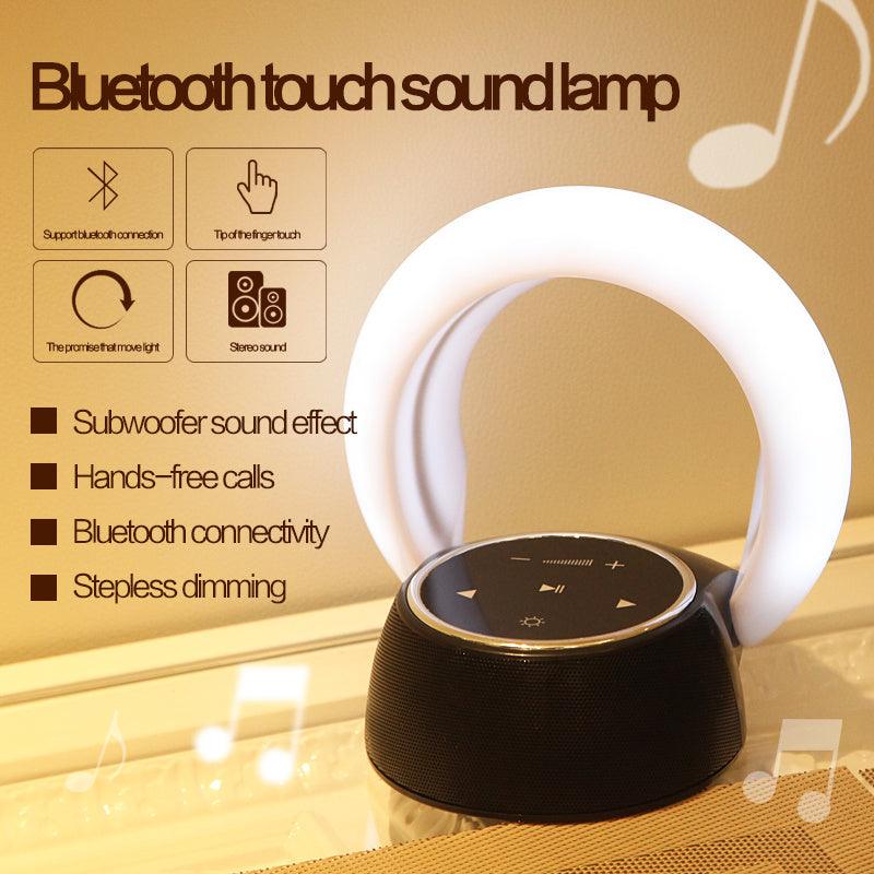 Creative Bluetooth Subwoofer Stereo Speaker LED Desk Lamp Stepless Dimming Folding Touch Atmosphere Night Light - Rankz 