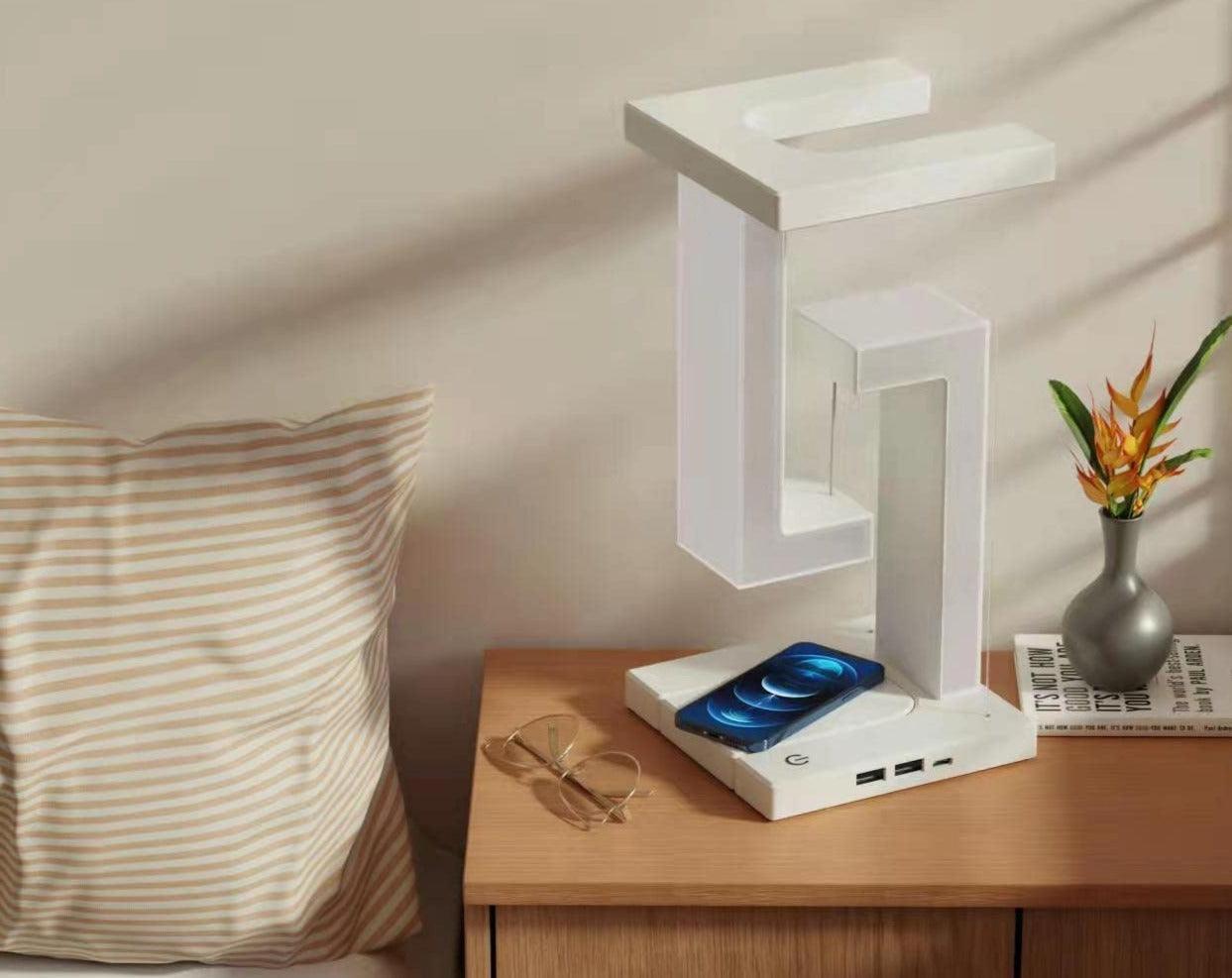 Creative Smartphone Wireless Charging Suspension Table Lamp Balance Lamp Floating For Home Bedroom - Rankz 