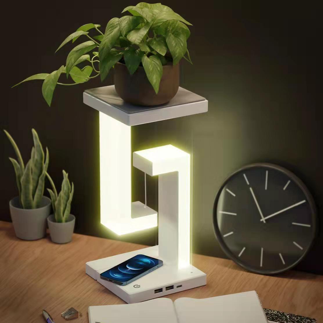 Creative Smartphone Wireless Charging Suspension Table Lamp Balance Lamp Floating For Home Bedroom - Rankz 