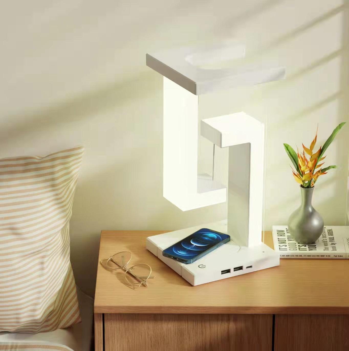 Creative Smartphone Wireless Charging Suspension Table Lamp Balance Lamp Floating For Home Bedroom - Rankz 