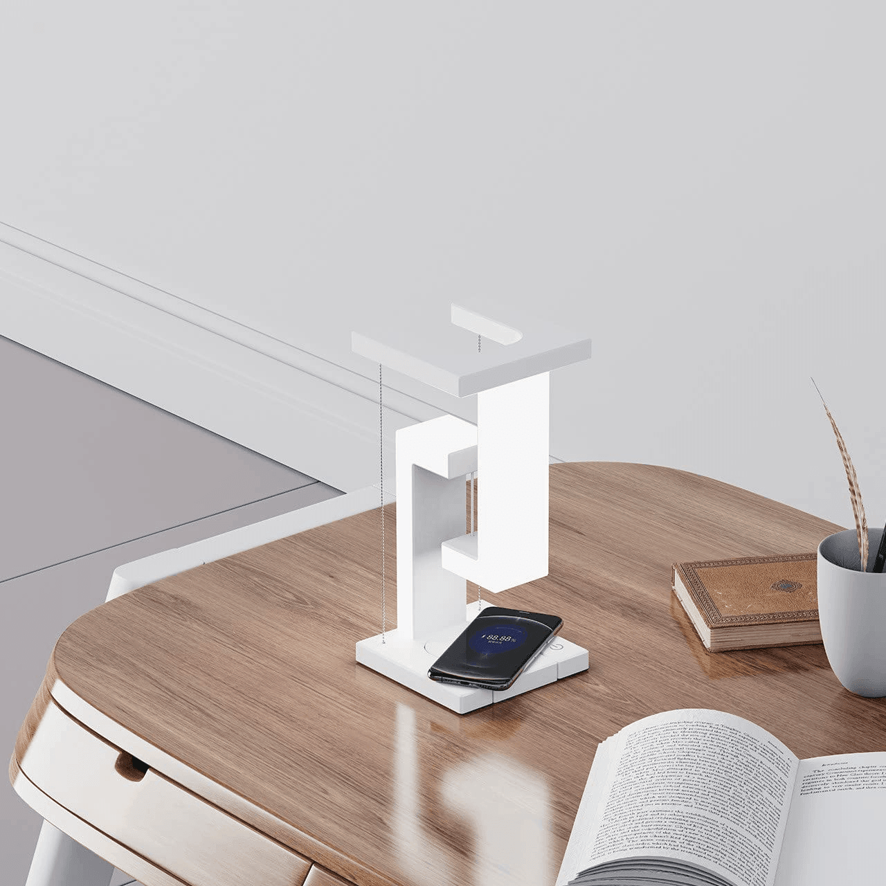 Creative Smartphone Wireless Charging Suspension Table Lamp Balance Lamp Floating For Home Bedroom - Rankz 