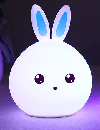 Cute Night Light Animal Rabbit Night lamps Touch Sensor Silicone LED Colorful Lights - Rankz 