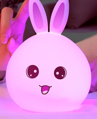 Cute Night Light Animal Rabbit Night lamps Touch Sensor Silicone LED Colorful Lights - Rankz 