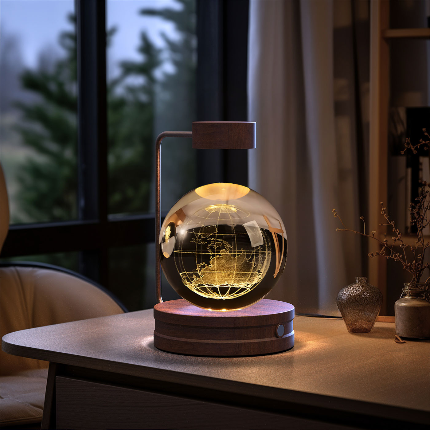 Crystal Ball Cosmic Dinosaur Indoor Night Light USB Power Warm Bedside Light Birthday Gift Night Lamp - Rankz 