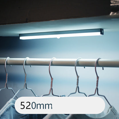 Ultra-thin LED Cabinet Light, Wireless Motion Sensor LED Light Bar, USB Rechargeable Side Magnetic Self-adhesive Kitchen Night Light for Wardrobe