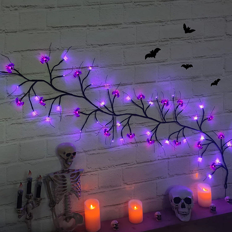 Halloween LED Willow Vine String Light Cool Cartoon Bat Pumpkin Decoration For Indoor Outdoor Party House Decor - Rankz 