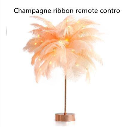 Feather Lamp Nordic Desk Lamp European-Style Bedroom Bedside Feather Table Lamp Night Light Table Lamp Decoration Modern - Rankz 