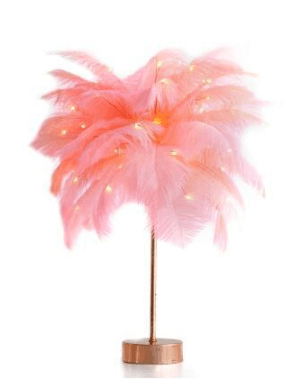 Feather Lamp Nordic Desk Lamp European-Style Bedroom Bedside Feather Table Lamp Night Light Table Lamp Decoration Modern - Rankz 