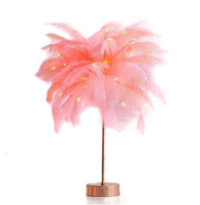 Feather Lamp Nordic Desk Lamp European-Style Bedroom Bedside Feather Table Lamp Night Light Table Lamp Decoration Modern - Rankz 
