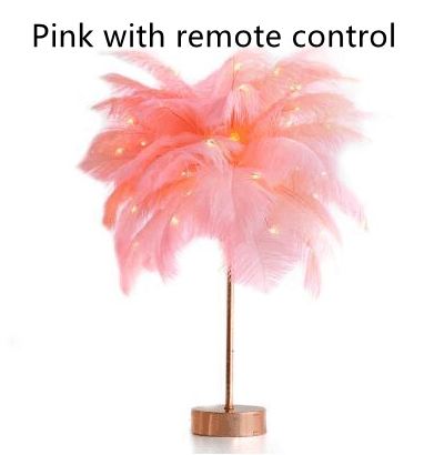 Feather Lamp Nordic Desk Lamp European-Style Bedroom Bedside Feather Table Lamp Night Light Table Lamp Decoration Modern - Rankz 