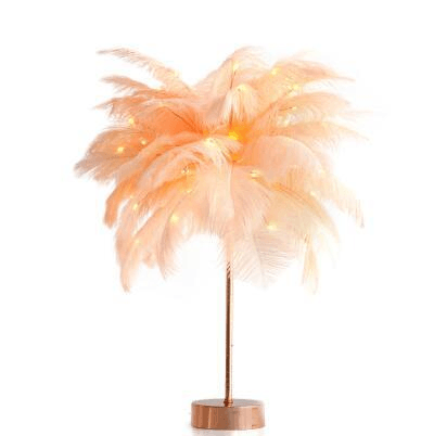 Feather Lamp Nordic Desk Lamp European-Style Bedroom Bedside Feather Table Lamp Night Light Table Lamp Decoration Modern - Rankz 