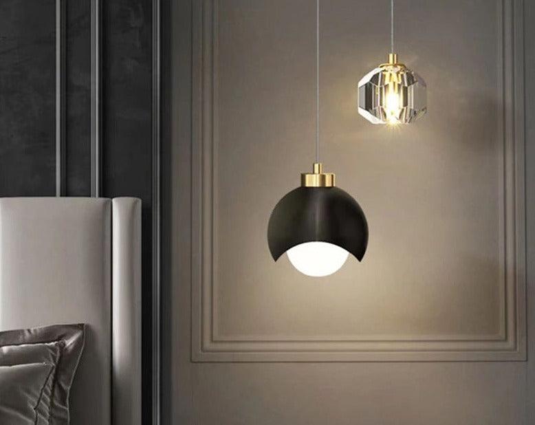 Golden Light Luxury Crystal Hanging Line Lamp Creative Bedroom - Rankz 