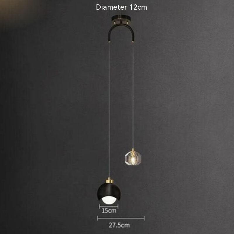 Golden Light Luxury Crystal Hanging Line Lamp Creative Bedroom - Rankz 
