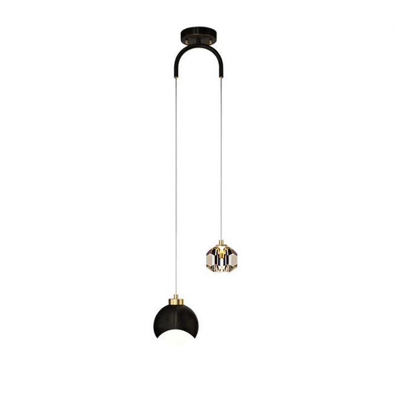 Golden Light Luxury Crystal Hanging Line Lamp Creative Bedroom - Rankz 