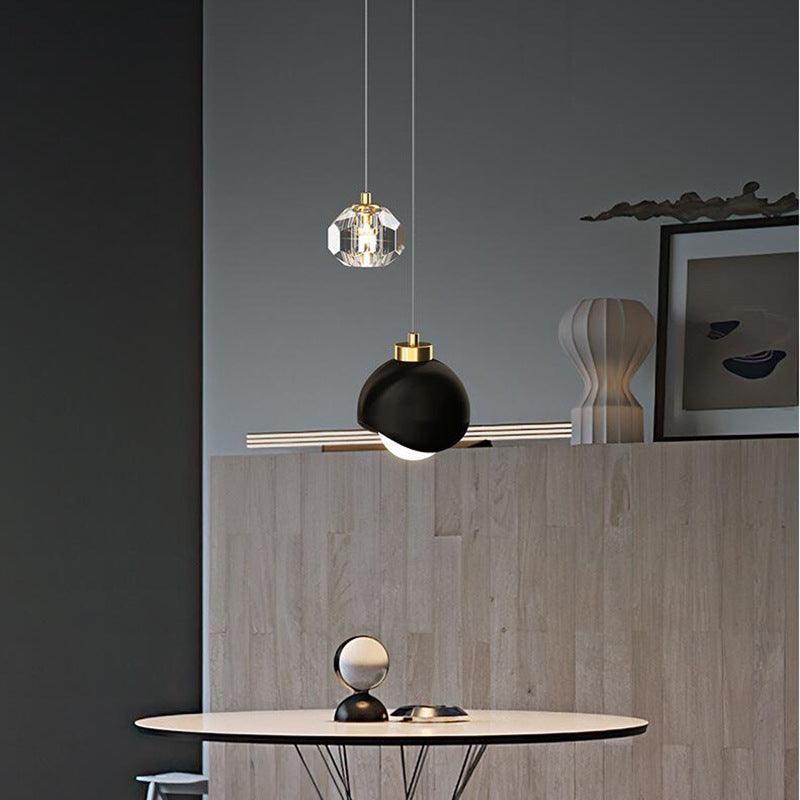 Golden Light Luxury Crystal Hanging Line Lamp Creative Bedroom - Rankz 