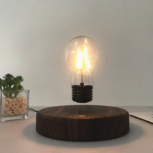 Imitation Wood Grain Magnetic Levitation Light Bulb Night Light Bedside Decoration Table Lamp Creative Girlfriend Birthday Gift - Rankz 