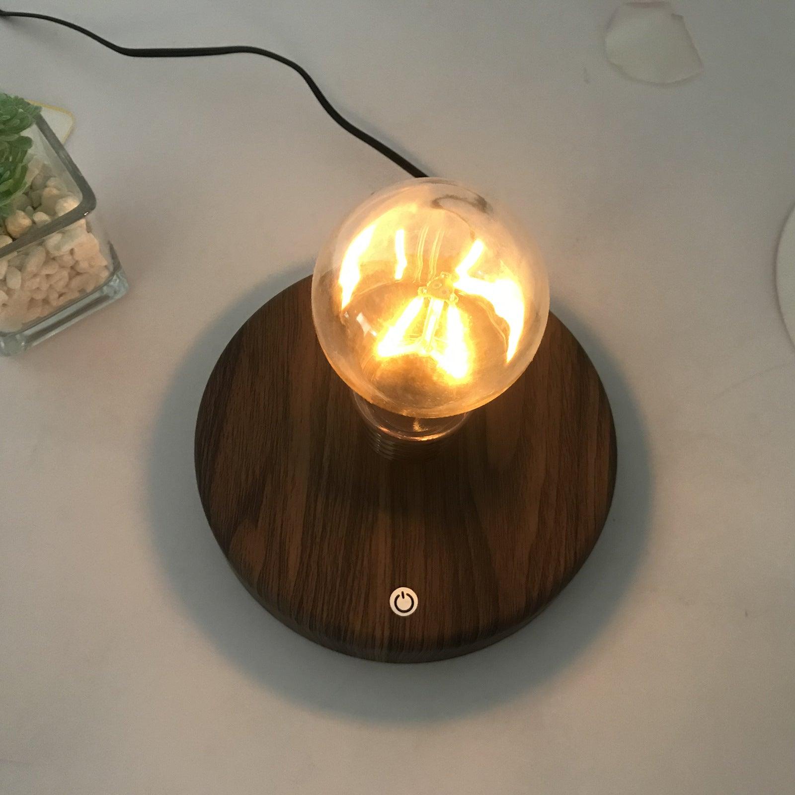 Imitation Wood Grain Magnetic Levitation Light Bulb Night Light Bedside Decoration Table Lamp Creative Girlfriend Birthday Gift - Rankz 
