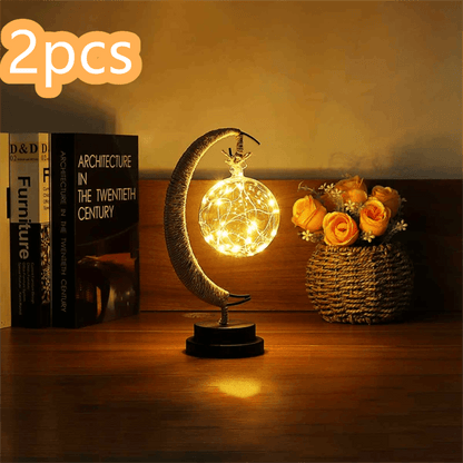 Led Moon Light Wrought Iron Ornament Light Star Shape Copper Wire Light Decorative Light USB Battery - Rankz 