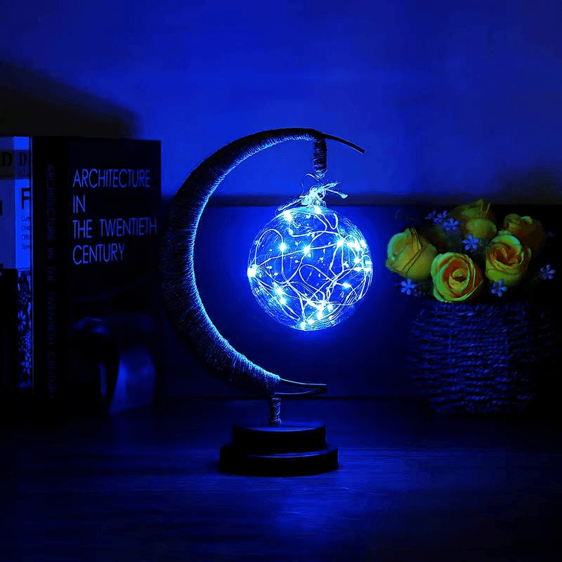 Led Moon Light Wrought Iron Ornament Light Star Shape Copper Wire Light Decorative Light USB Battery - Rankz 