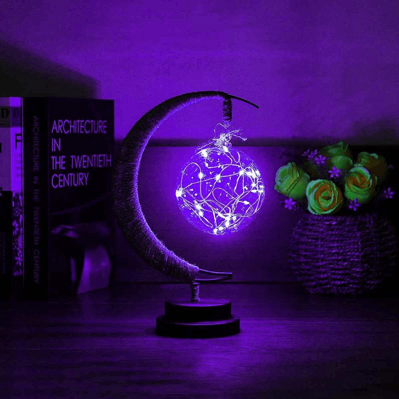 Led Moon Light Wrought Iron Ornament Light Star Shape Copper Wire Light Decorative Light USB Battery - Rankz 