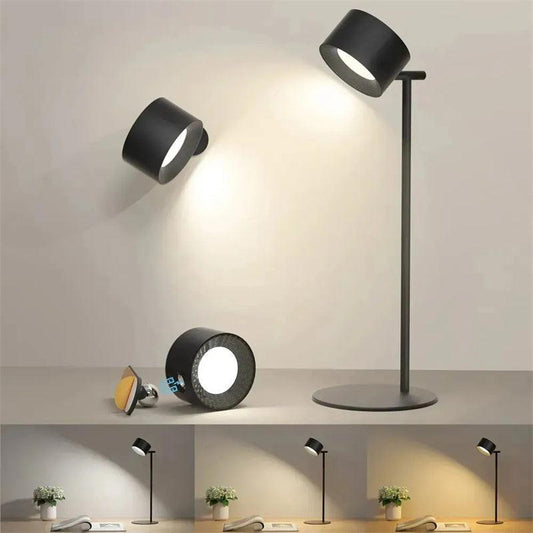Magnetic Touchable LED USB Rechargeable Table Lamp 360 Rotate Cordless Remote Control Desk Lights Home Bedroom Wall Night Lamp - Rankz 