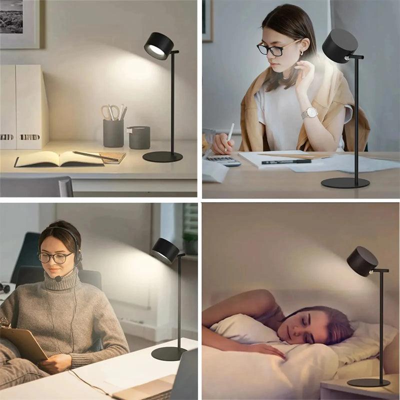 Magnetic Touchable LED USB Rechargeable Table Lamp 360 Rotate Cordless Remote Control Desk Lights Home Bedroom Wall Night Lamp - Rankz 