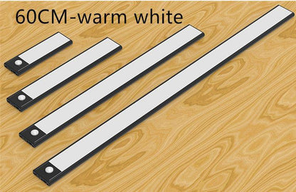 Motion Sensor LED Under Cabinet Light USB Rechargeable Wardrobe Closet Night Light For Kitchen Indoor Wall Lamps - Rankz 