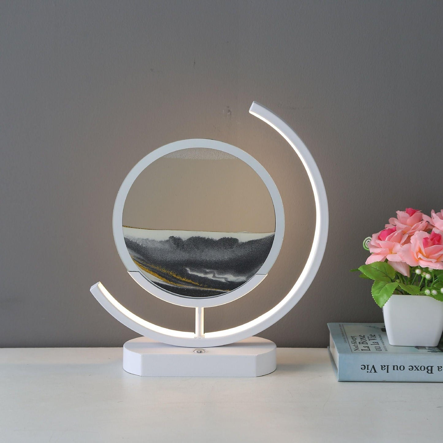 Moving Sand Art modern Desk Light Flowing Dynamic Quick Sand Painting Picture Remote Control 3D LED Table Lamp - Rankz 