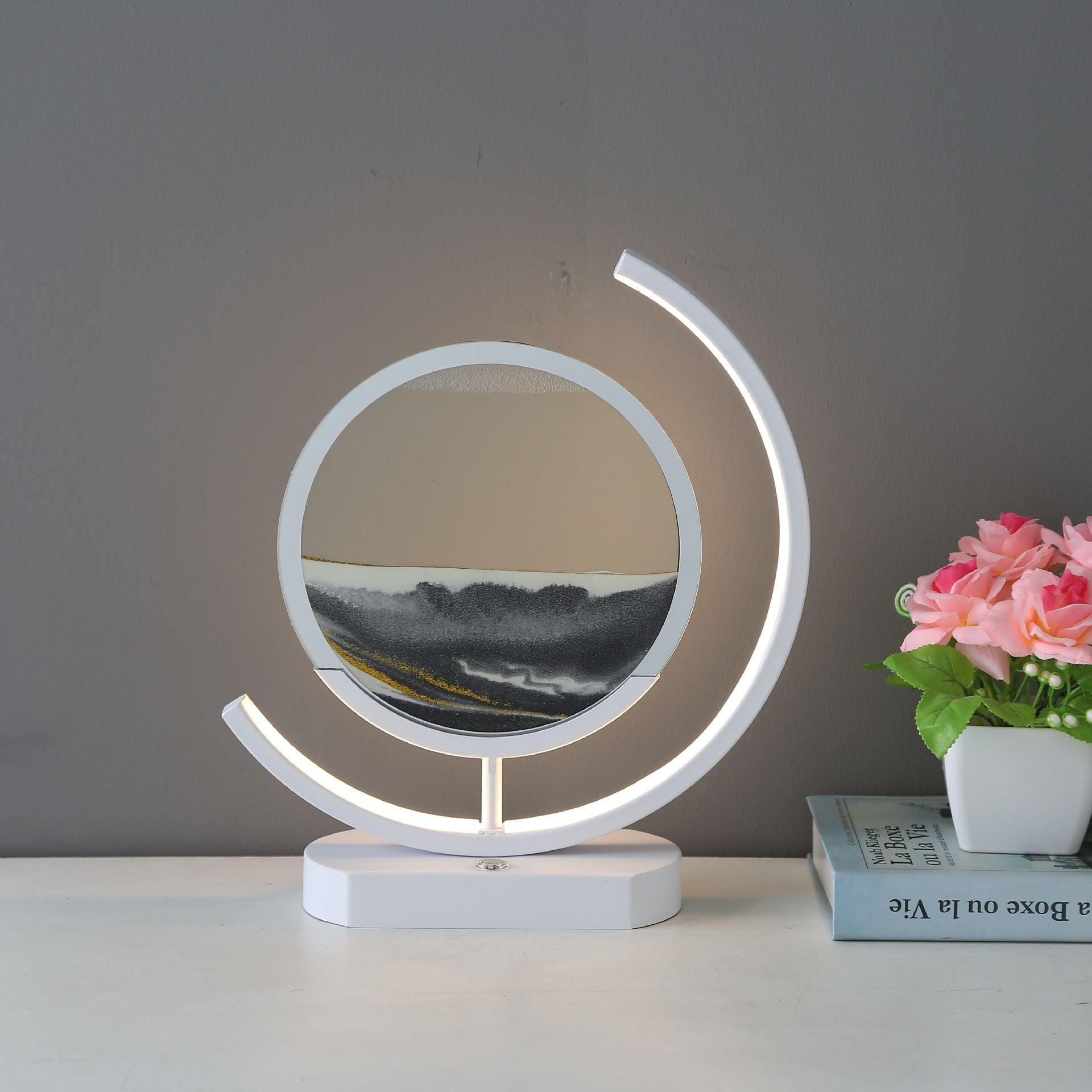 Moving Sand Art modern Desk Light Flowing Dynamic Quick Sand Painting Picture Remote Control 3D LED Table Lamp - Rankz 