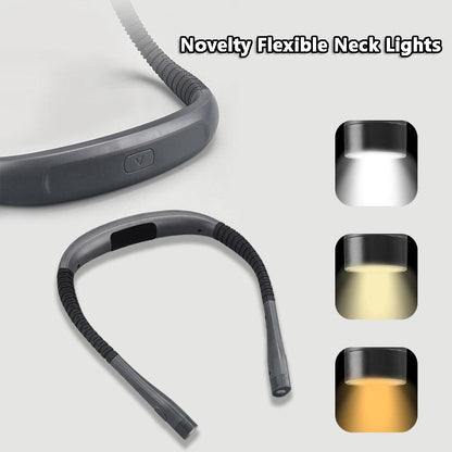 Neck Reading Lamp Light Novelty Flexible Neck Lights Handsfree Book Light Hanling Read Lamp Portable USB Rechargeable Book Lighting - Rankz 