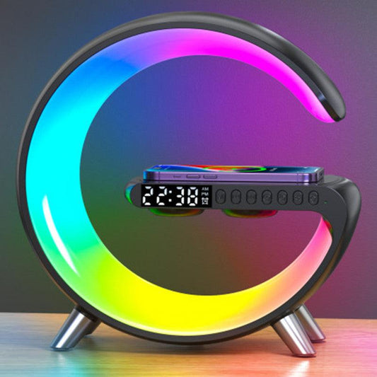 New Intelligent G Shaped LED Lamp Bluetooth Speaker Wireless Charger Atmosphere Lamp App Control - Rankz 