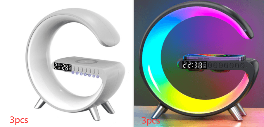New Intelligent G Shaped LED Lamp Bluetooth Speaker Wireless Charger Atmosphere Lamp App Control - Rankz 