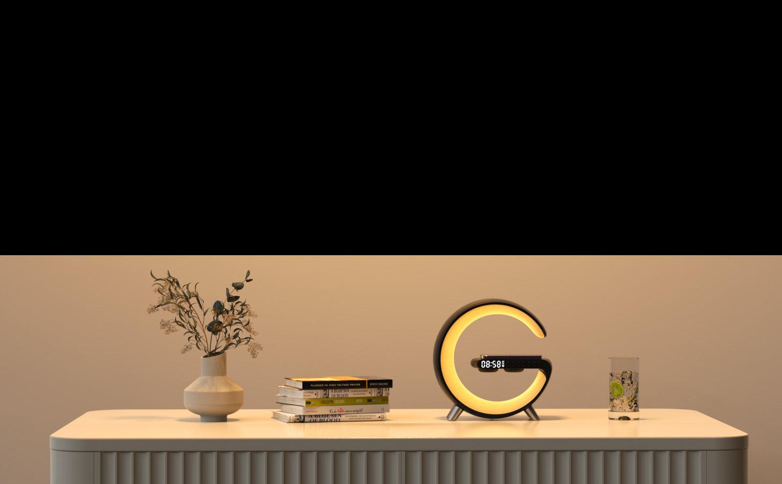 New Intelligent G Shaped LED Lamp Bluetooth Speaker Wireless Charger Atmosphere Lamp App Control - Rankz 