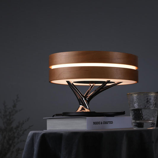Round Intelligent Music Bluetooth Speaker Bed Lamp WiFi Circle Tree Of Led Light Wireless Charging For Living Room - Rankz 
