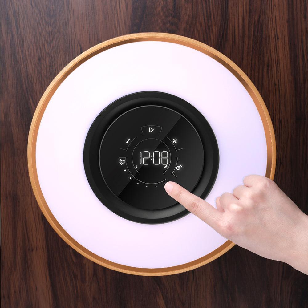 Round Intelligent Music Bluetooth Speaker Bed Lamp WiFi Circle Tree Of Led Light Wireless Charging For Living Room - Rankz 