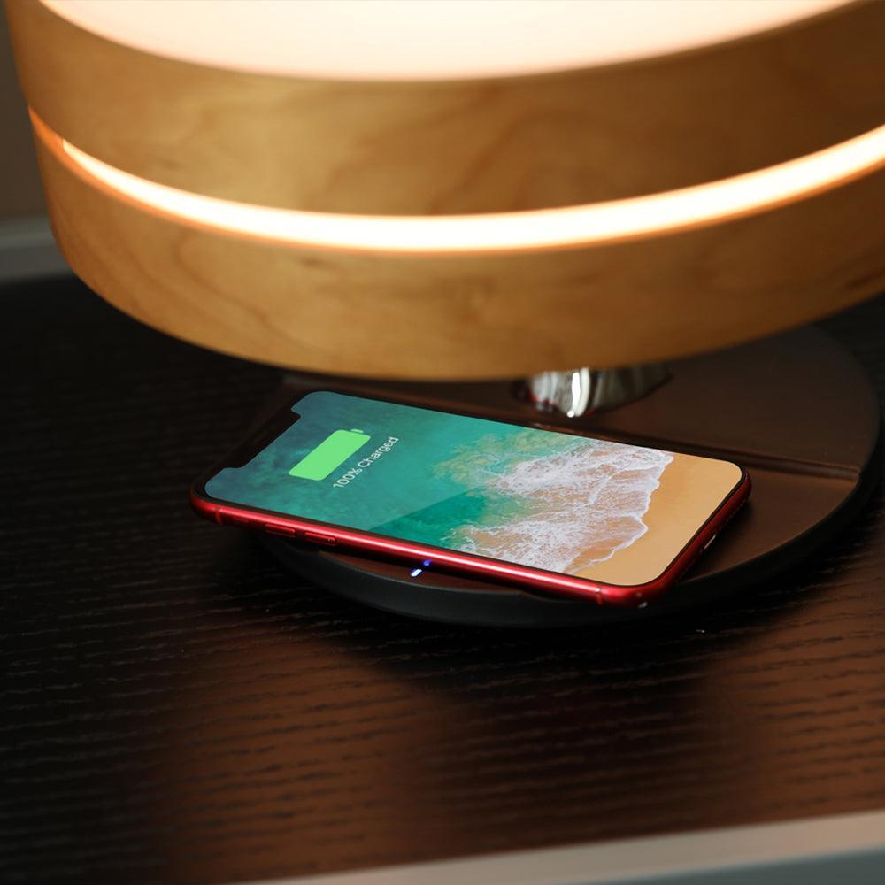 Round Intelligent Music Bluetooth Speaker Bed Lamp WiFi Circle Tree Of Led Light Wireless Charging For Living Room - Rankz 