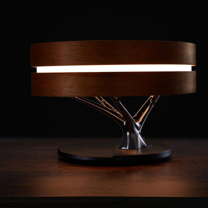 Round Intelligent Music Bluetooth Speaker Bed Lamp WiFi Circle Tree Of Led Light Wireless Charging For Living Room - Rankz 