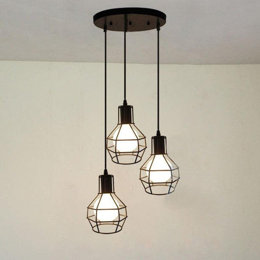 Small Iron Cage Industrial Chandeliers Bar Table Lamps - Rankz 