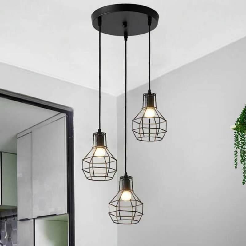 Small Iron Cage Industrial Chandeliers Bar Table Lamps - Rankz 