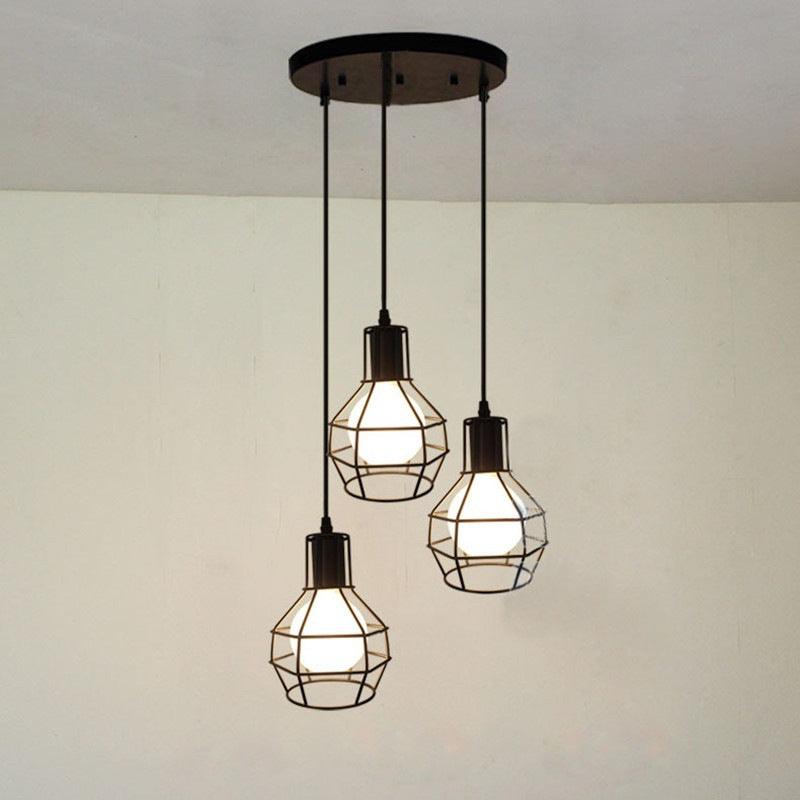 Small Iron Cage Industrial Chandeliers Bar Table Lamps - Rankz 