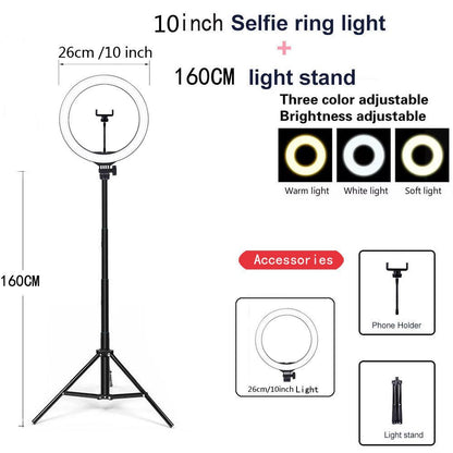 USB Ring Light, With Tripod Frame Light Compatible with Apple, Video Light, Dimmable Light, Selfie Led Ring Light - Rankz 